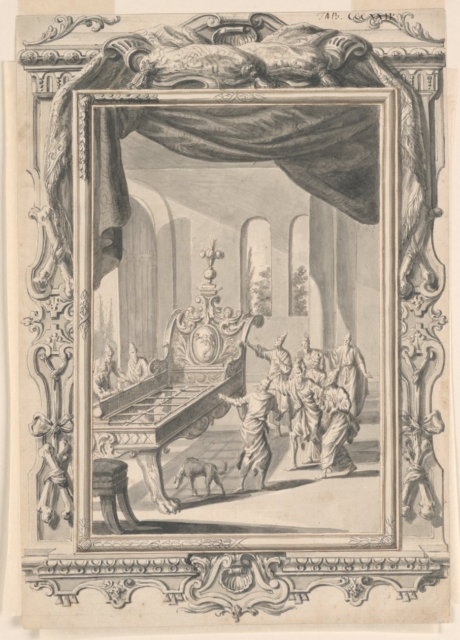 Study for The Iron Bedstead of King Og, Plate 324, Physica Sacra by Johann Melchior Füssli