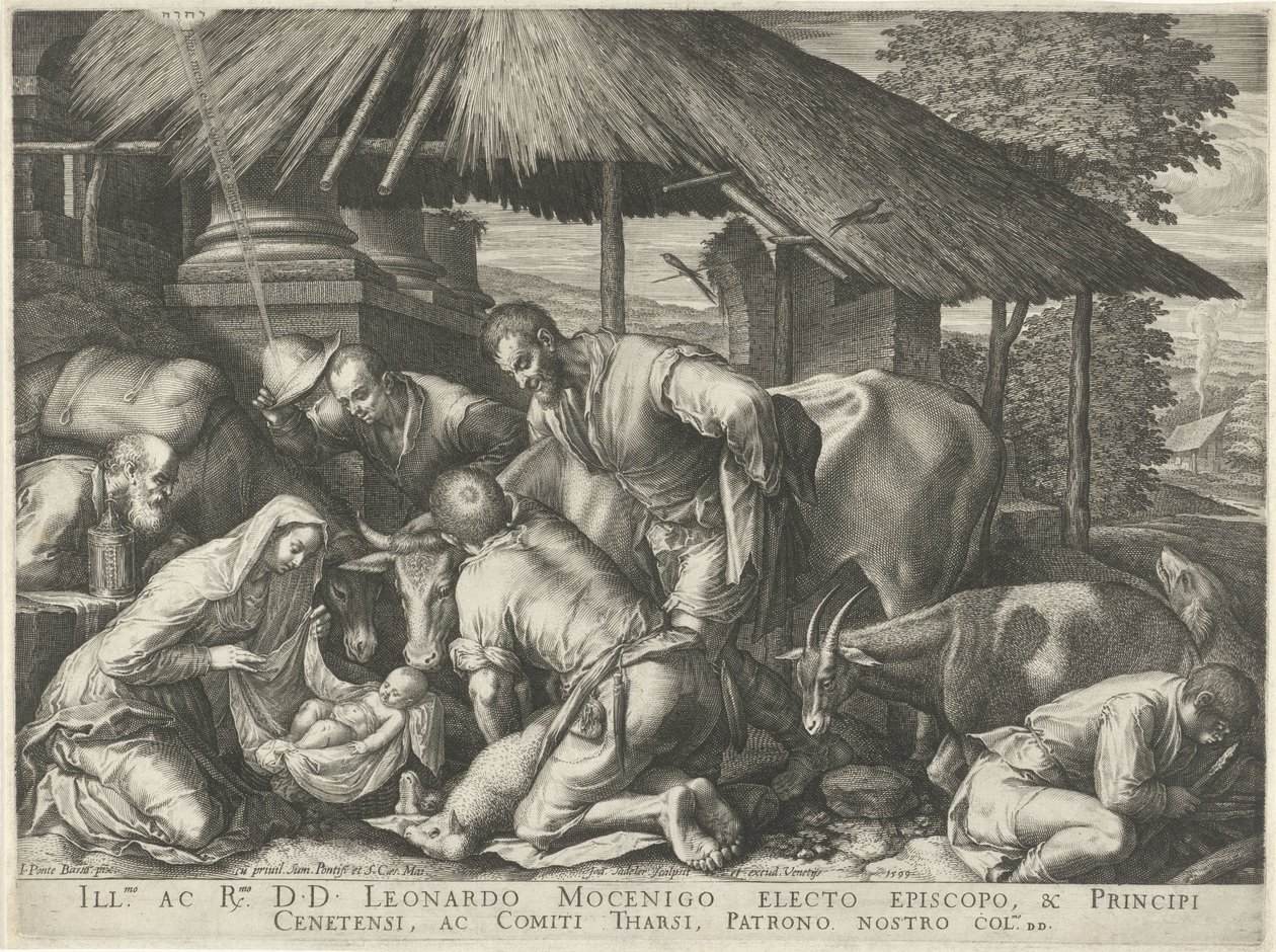 Adoration of the Shepherds with Sleeping Shepherd Boy by Johann Sadeler (I)