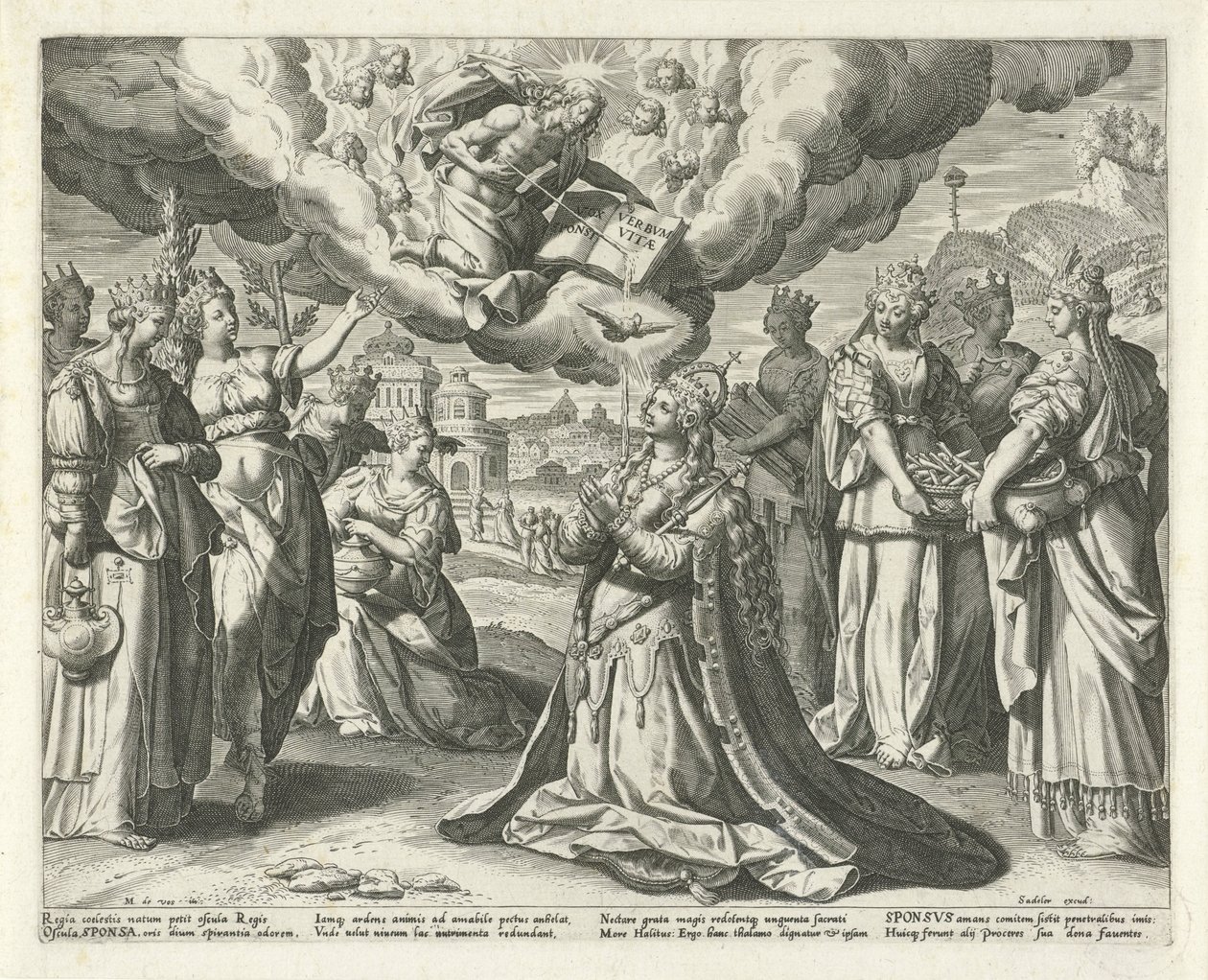 Christ Gives His Blood to His Bride (series title) by Johann Sadeler (I)