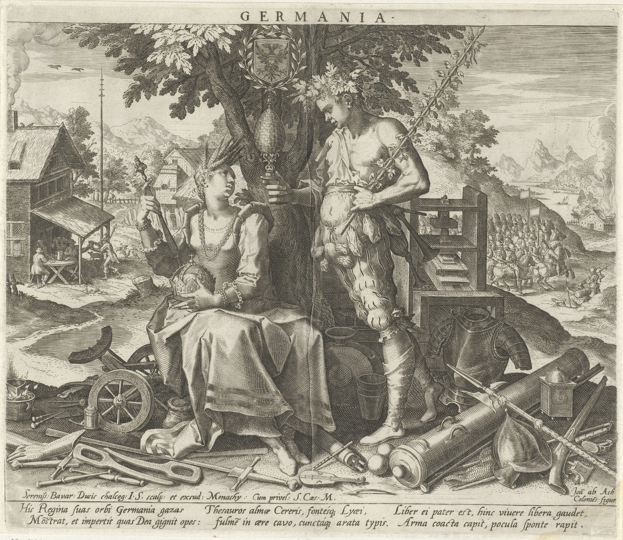 Germany with Ceres and Bacchus by Johann Sadeler (I)