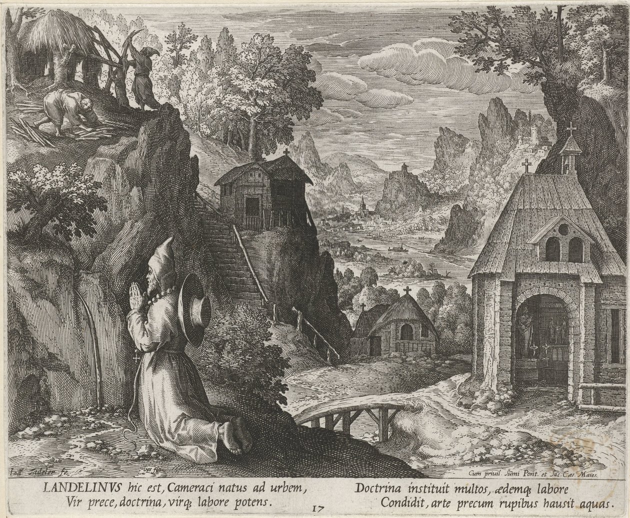 Saint Landelinus as a Hermit by Johann Sadeler (I)