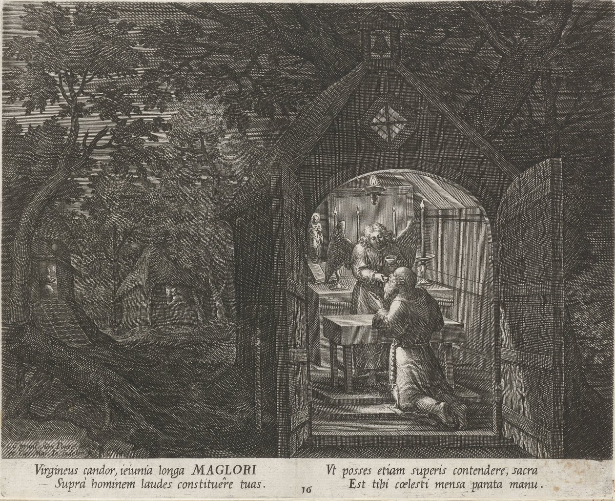 Saint Maglor as a Hermit by Johann Sadeler (I)