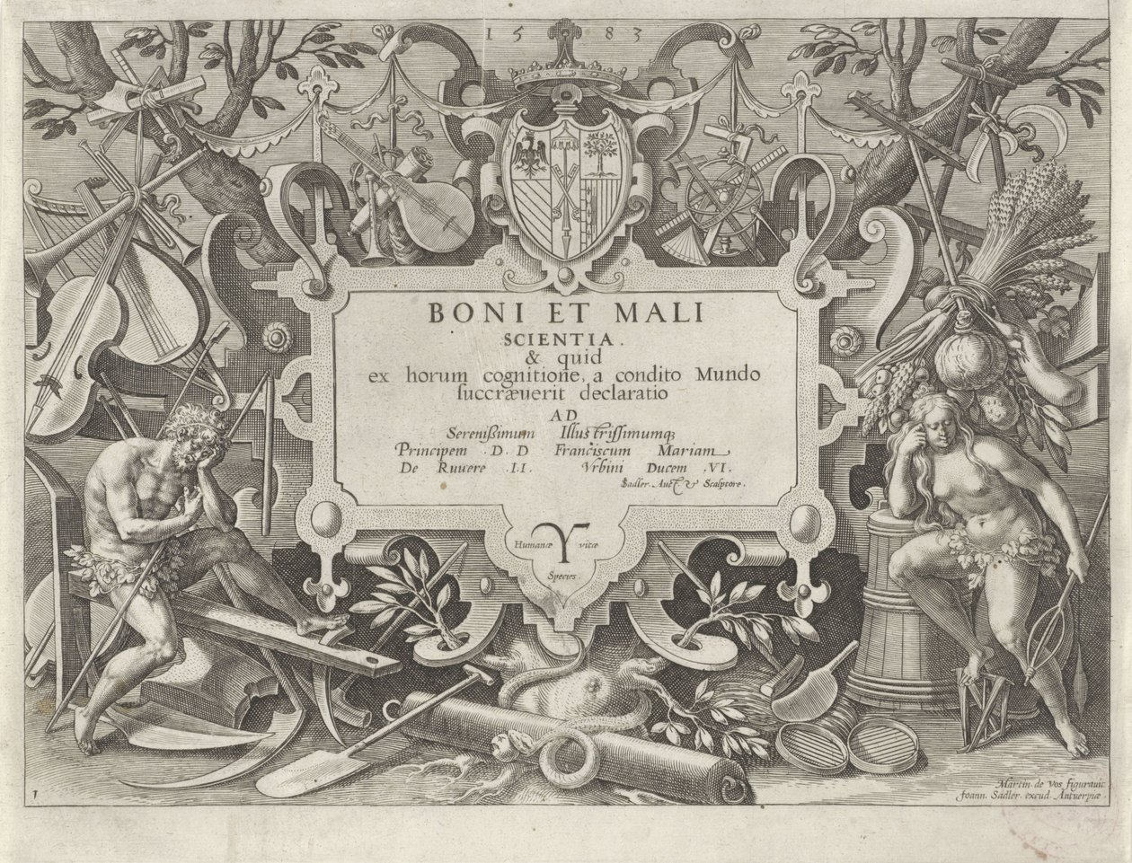 Ornamental Frame with Adam and Eve by Johann Sadeler (I)