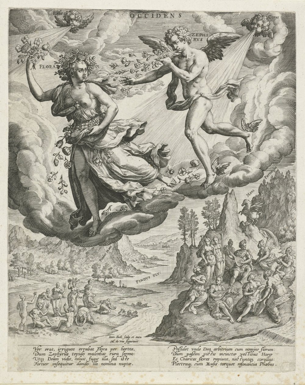 West Wind (The Four Winds) by Johann Sadeler (I)
