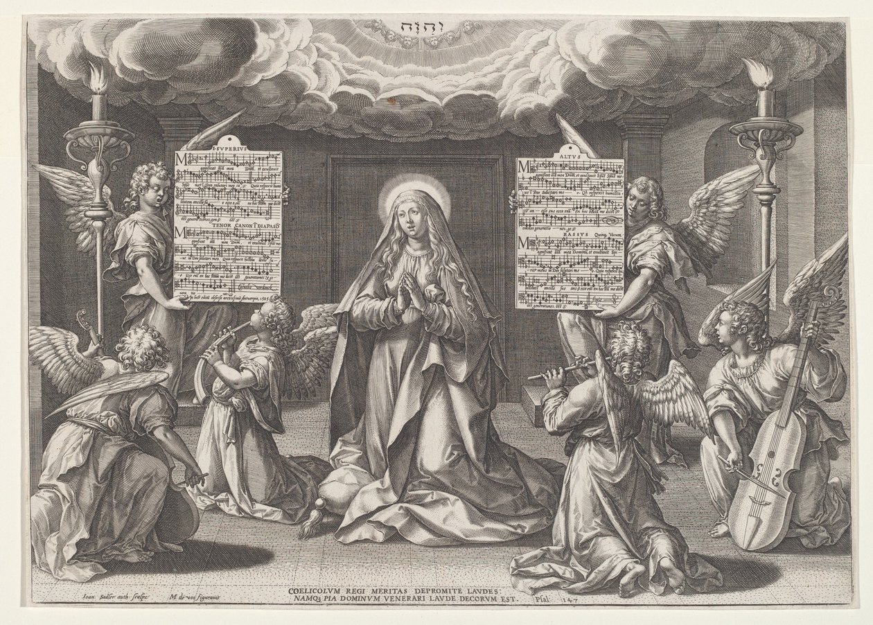 Magnificat: The Virgin Surrounded by Music-Making Angels, 1585 by Johann Sadeler I