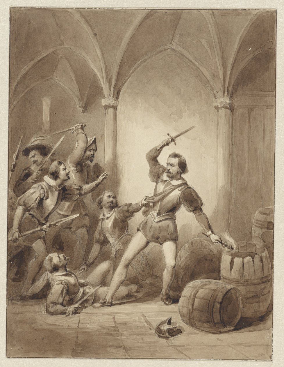 The Death of Herman de Ruyter at Loevesteyn, 1570 by Johann Wilhelm Kaiser (I)