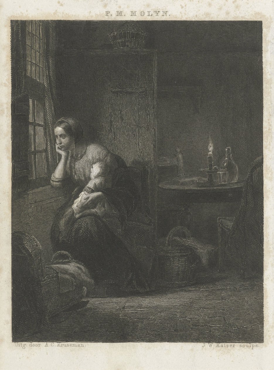 Woman with Child by a Window by Johann Wilhelm Kaiser (I)