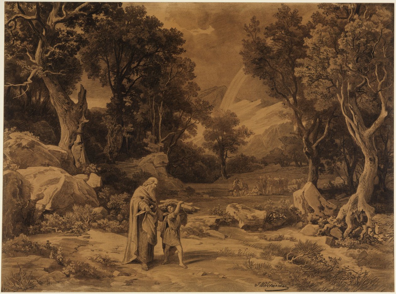 The Journey to the Sacrifice (Genesis 22:6) by Johann Wilhelm Schirmer