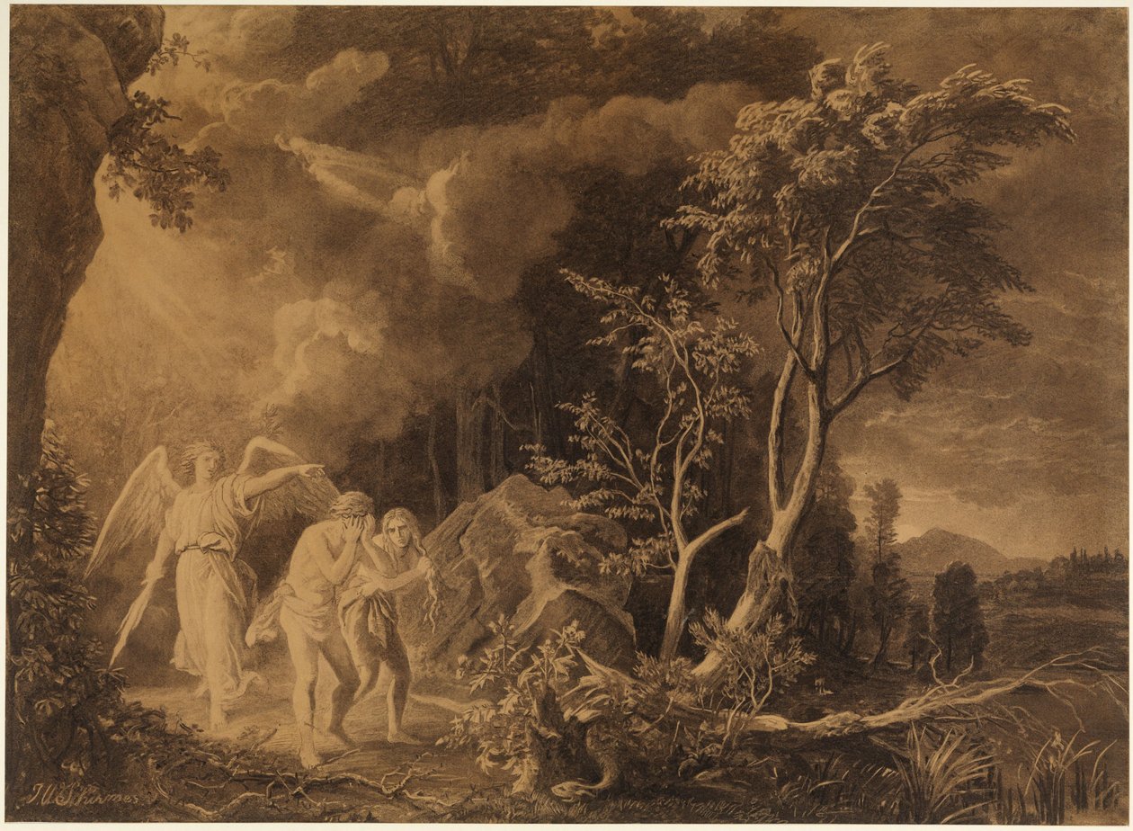 The Expulsion from Paradise (Genesis 3:23-24) by Johann Wilhelm Schirmer