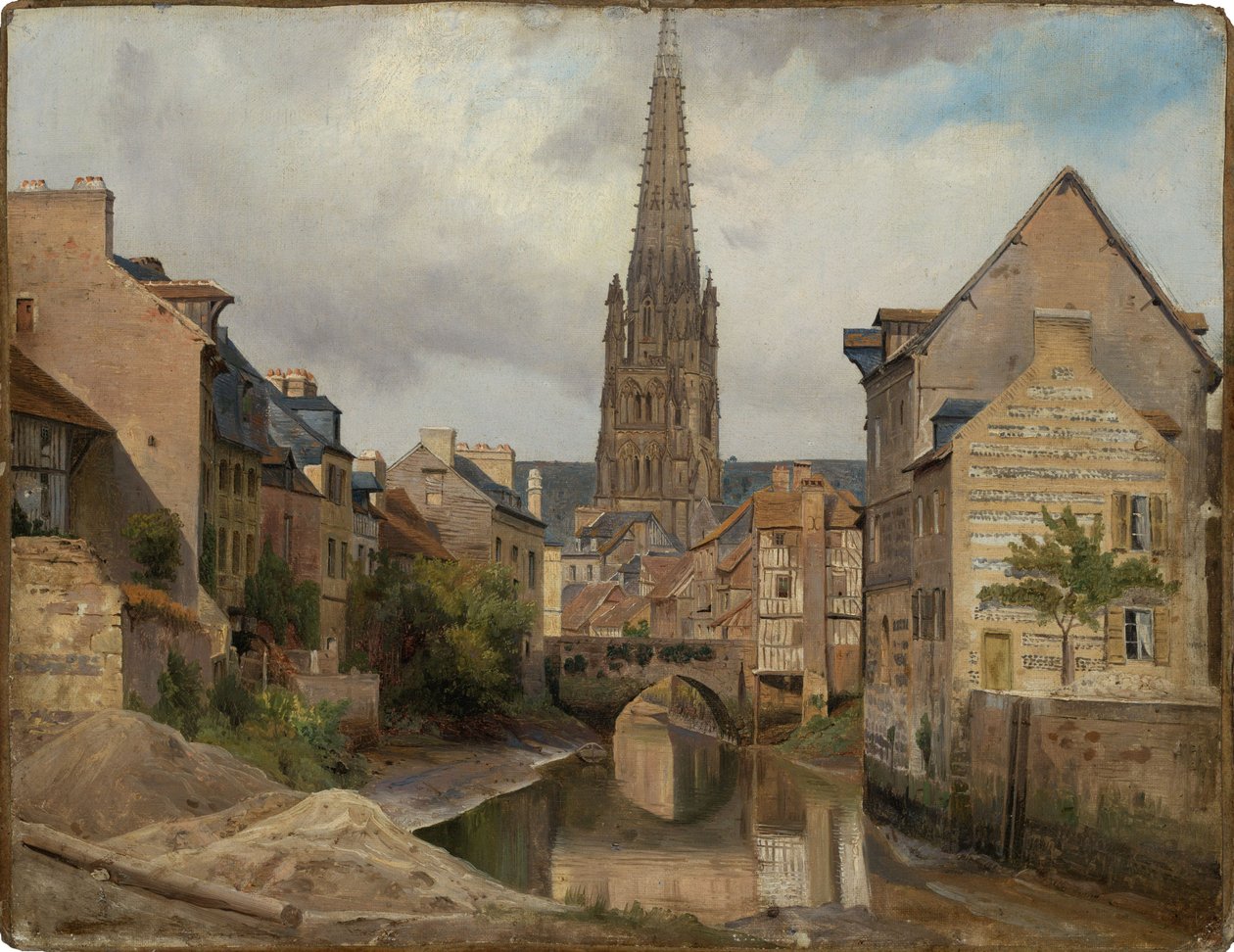 Harfleur near Le Havre (View of Saint Martin) by Johann Wilhelm Schirmer