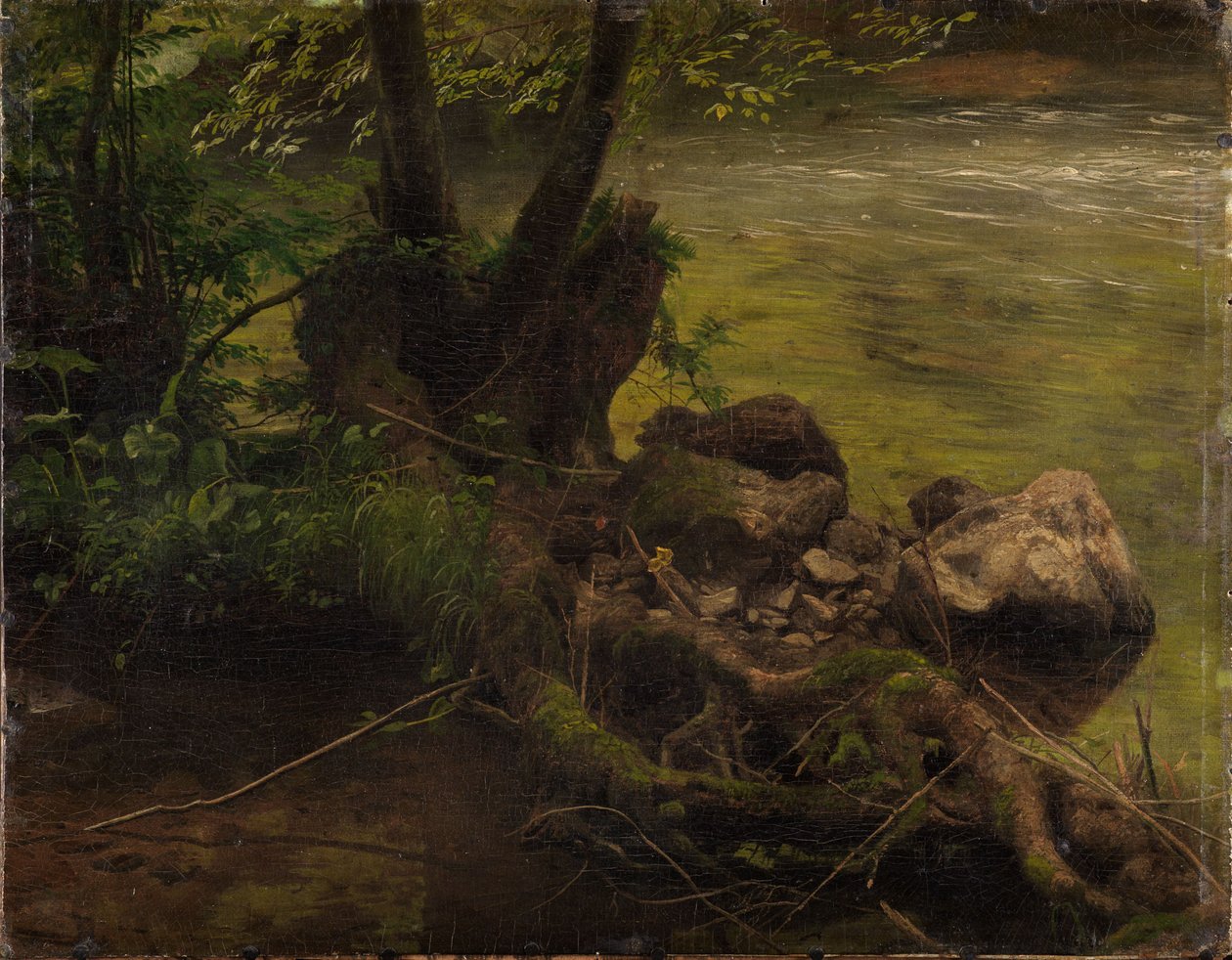 Roots and Stones by the Stream by Johann Wilhelm Schirmer