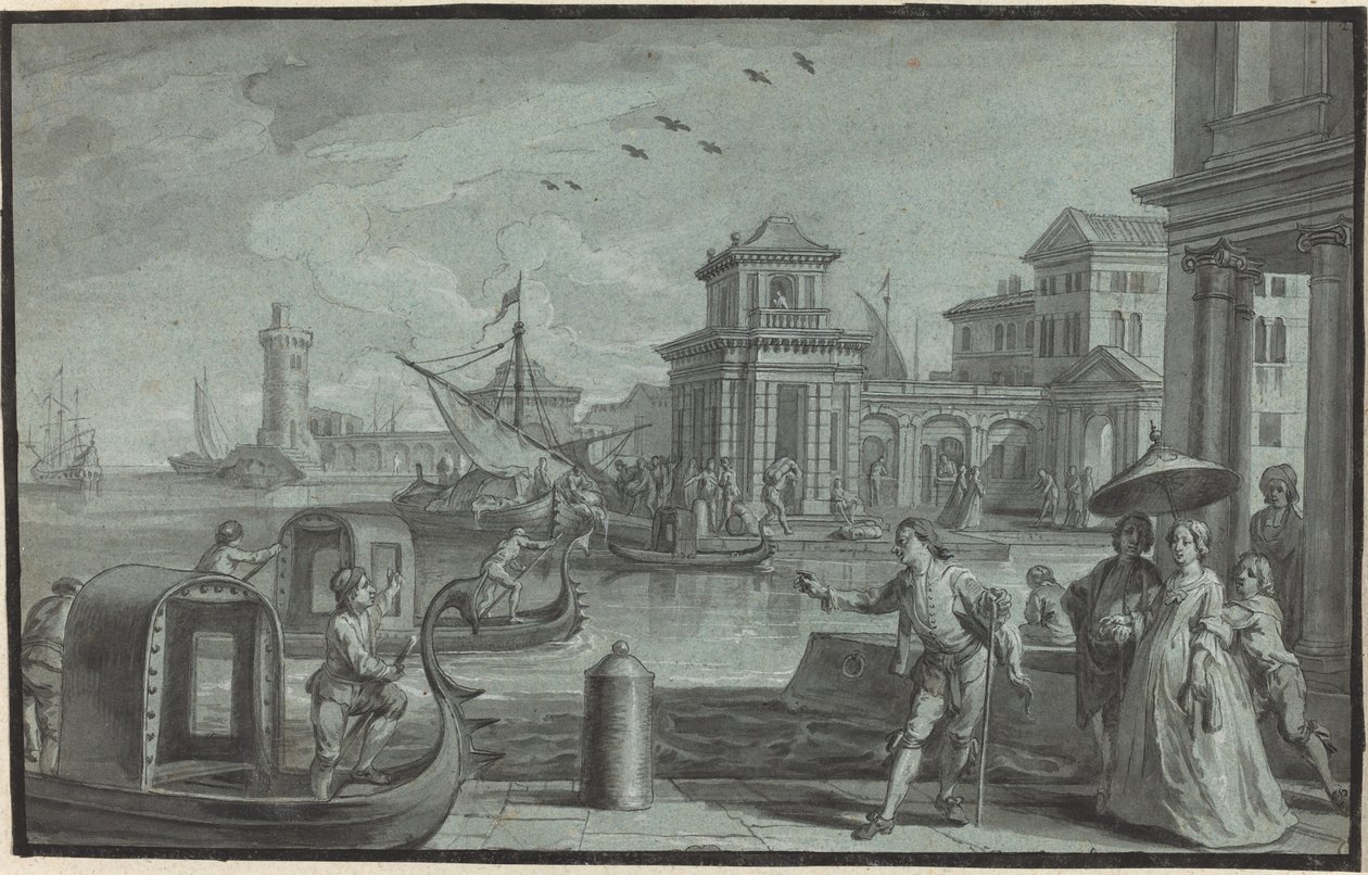 Venetian Fantasy with the Dogana by Johann Wolfgang Baumgartner