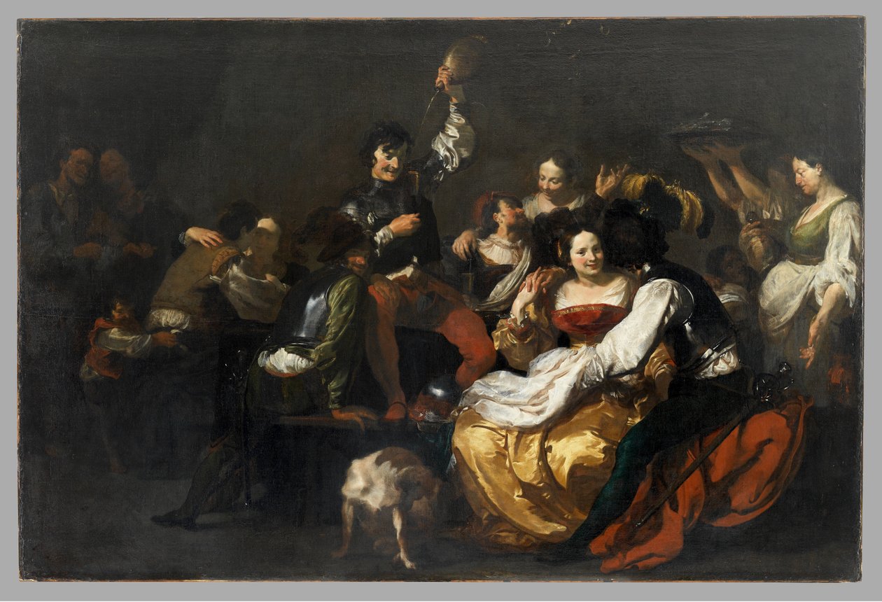 Revelry with Soldiers and Prostitutes by Johann after Liss or Lis or von Lys
