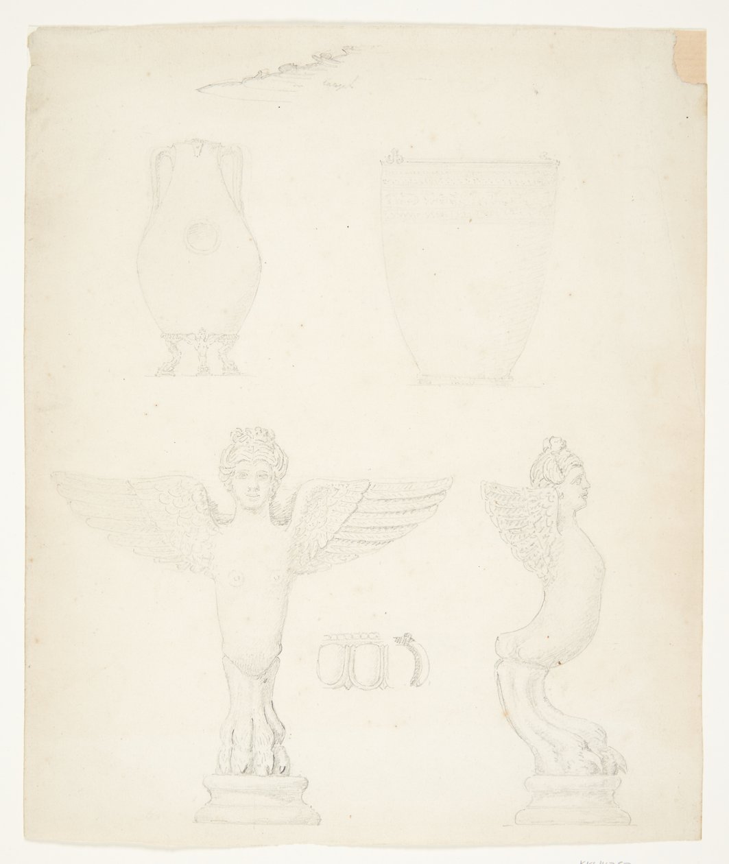 Study Sheet with Vases and Sirens by Johanne Bindesbøll