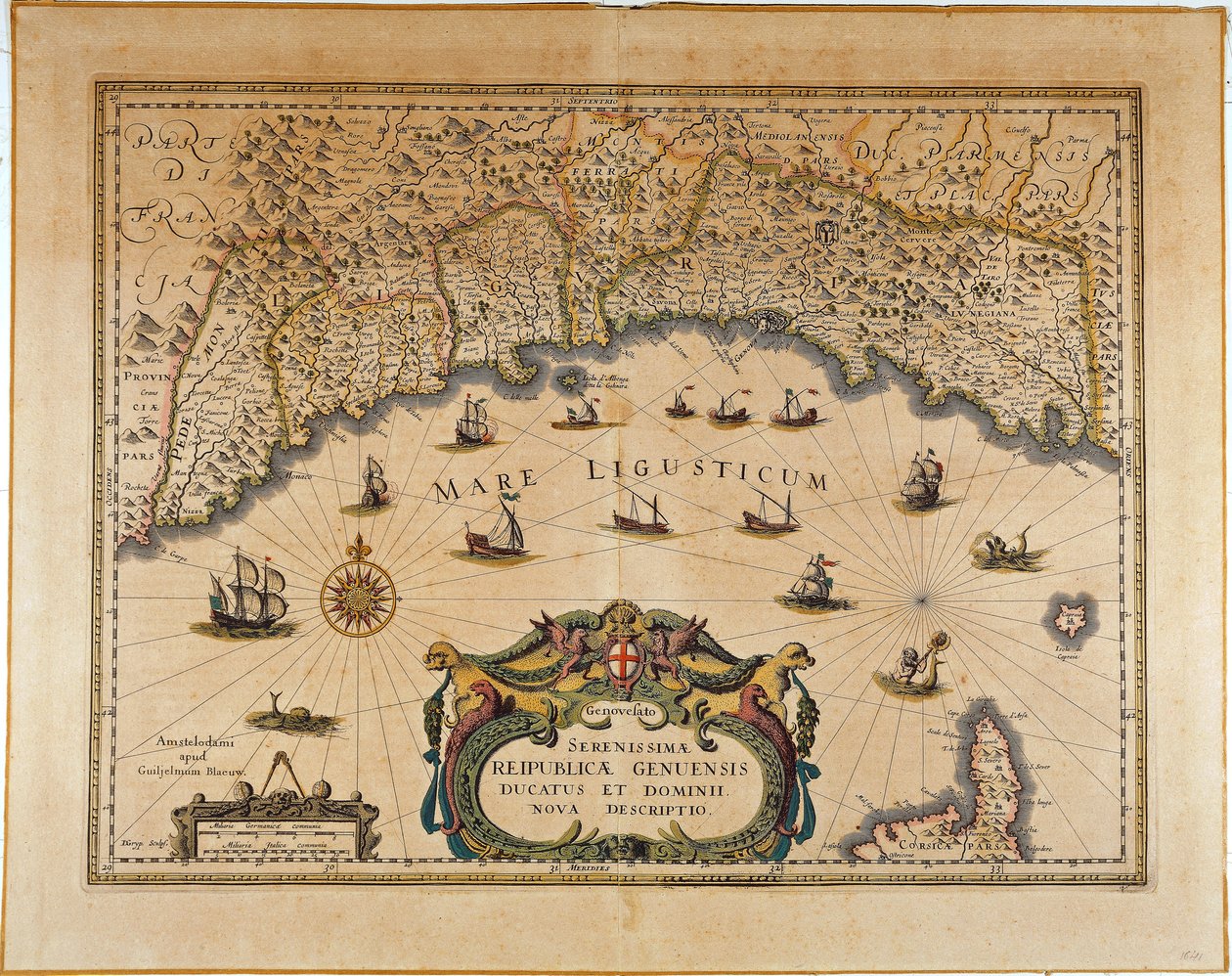 Republic of Genoa, Map by Jan Baptist Vrients, Copper engraving