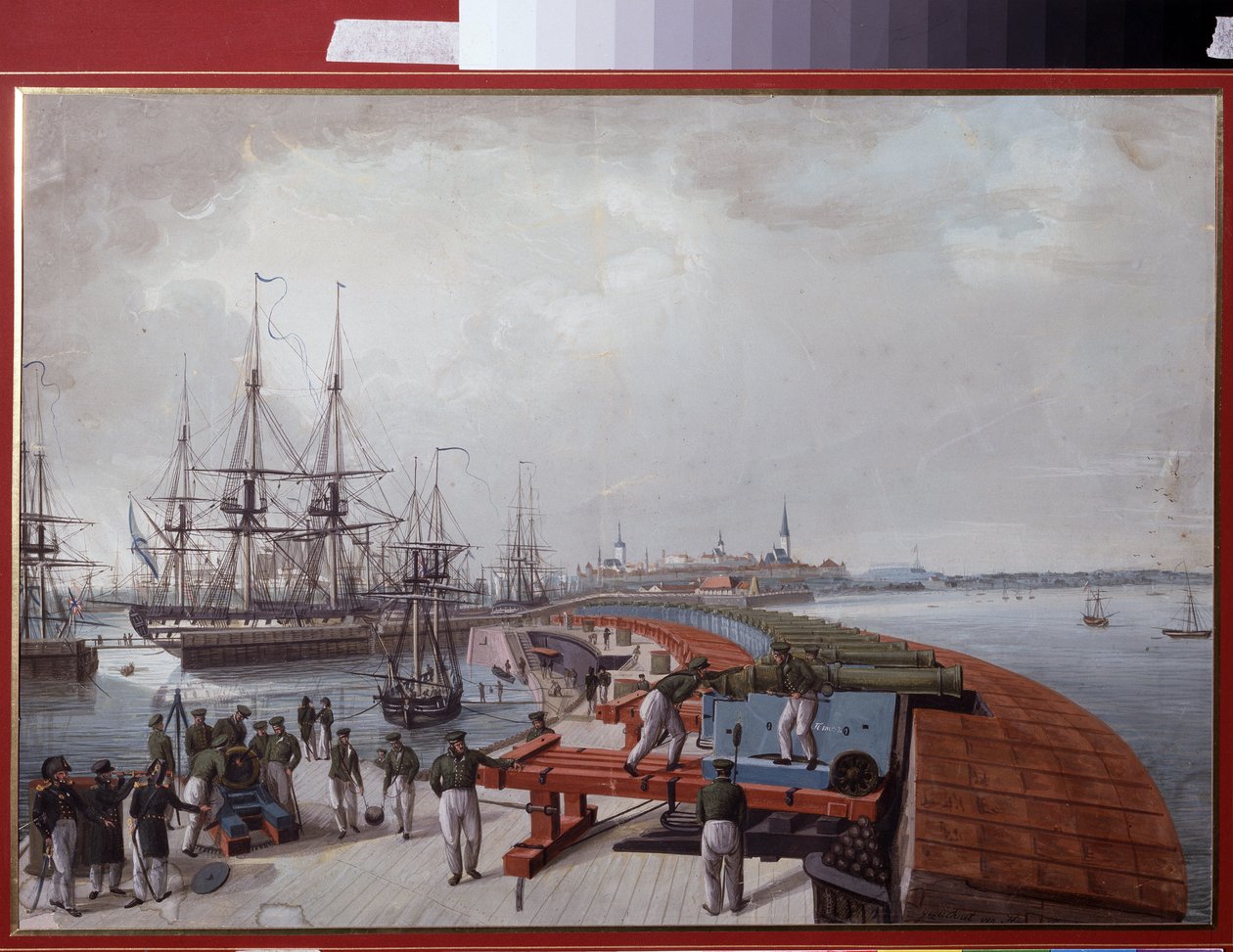 View of Reval, The Harbour and the Russian Coast Artillery by Johannes Hau