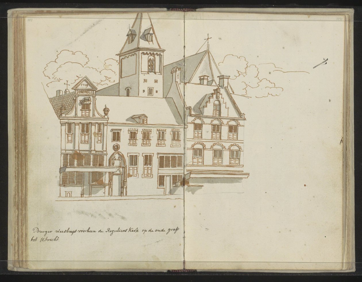 Civic Orphanage on the Oudegracht in Utrecht by Johannes Huibert Prins