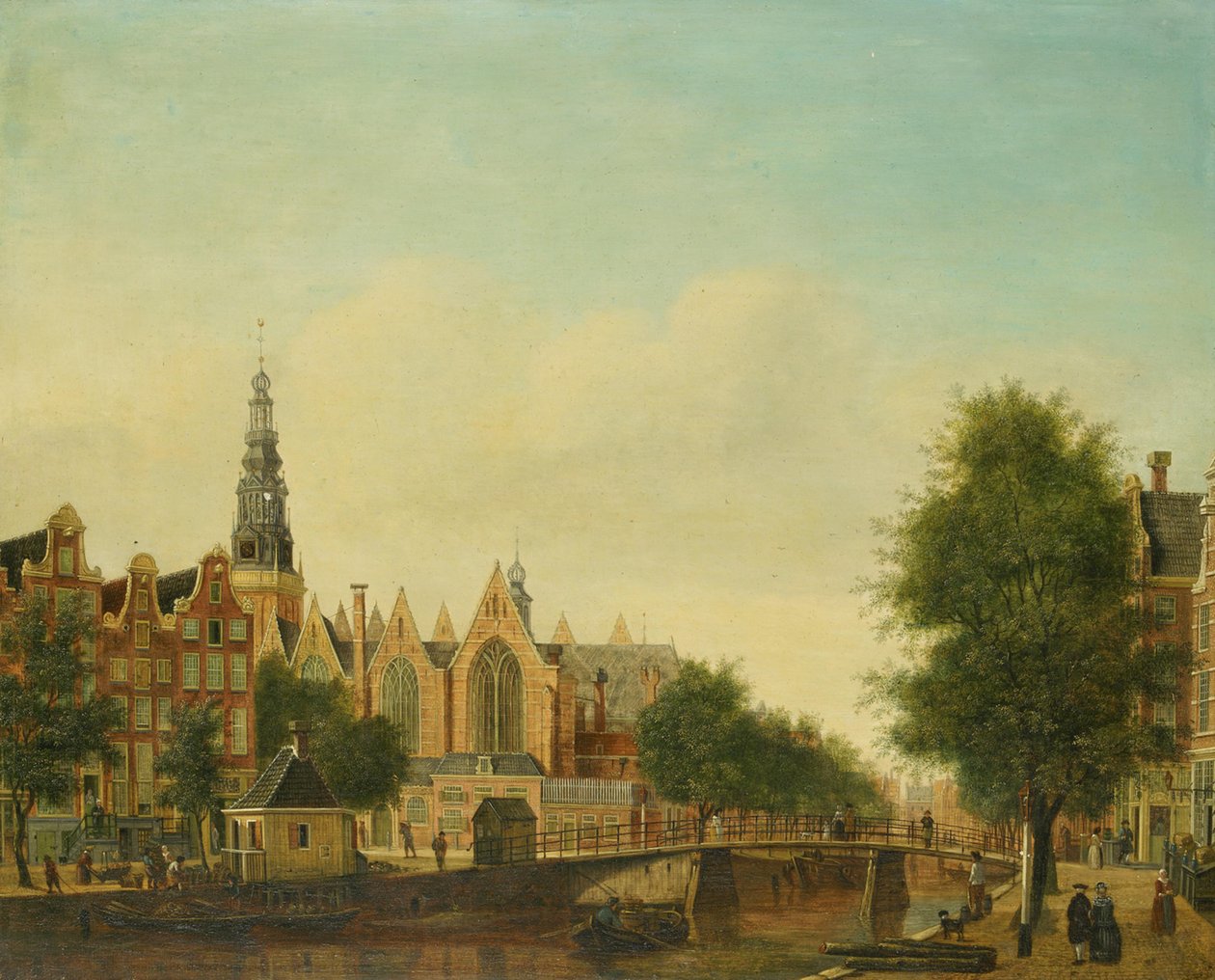 The Old Church Seen from the Oudezijds Voorburgwal by Johannes Huibert Prins