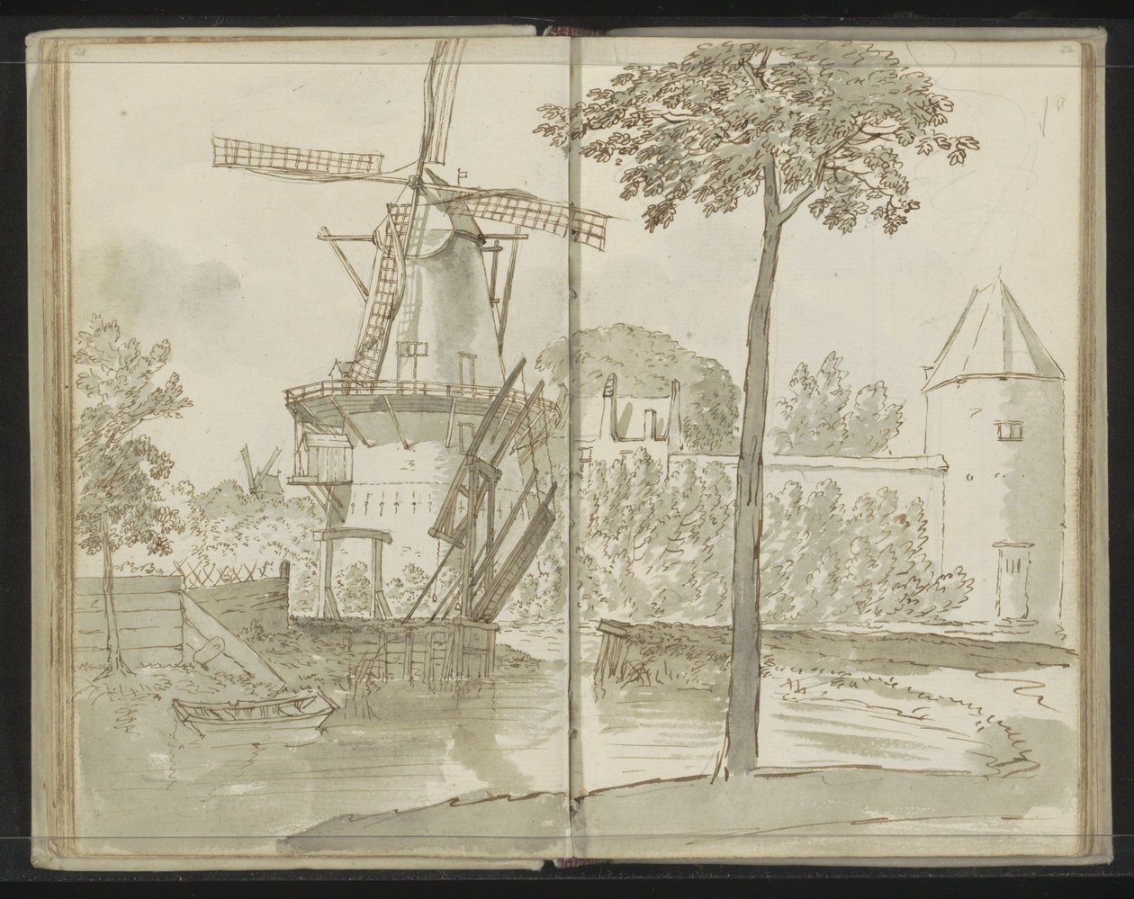 Delft Mill at the Spoorsingel by Johannes Huibert Prins