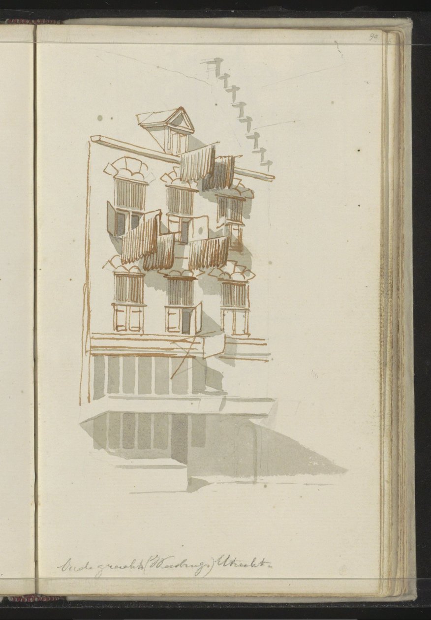 Facade of a Building on the Oudegracht in Utrecht by Johannes Huibert Prins