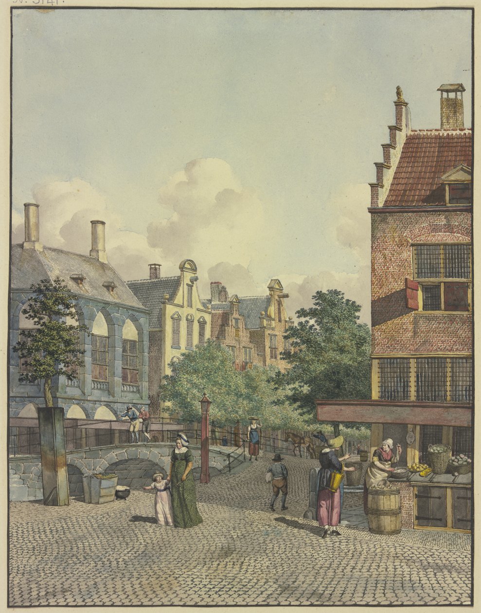 Stone Bridge, Shop on the Right by Johannes Huibert Prins