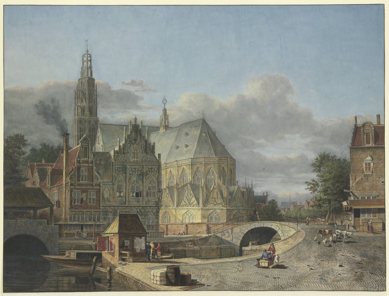 View of a Netherlandish City by Johannes Huibert Prins