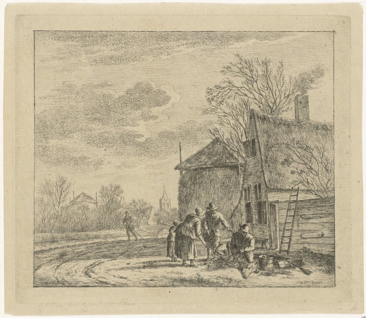 Landscape with Farmhouse and Hay Barn by Johannes Janson
