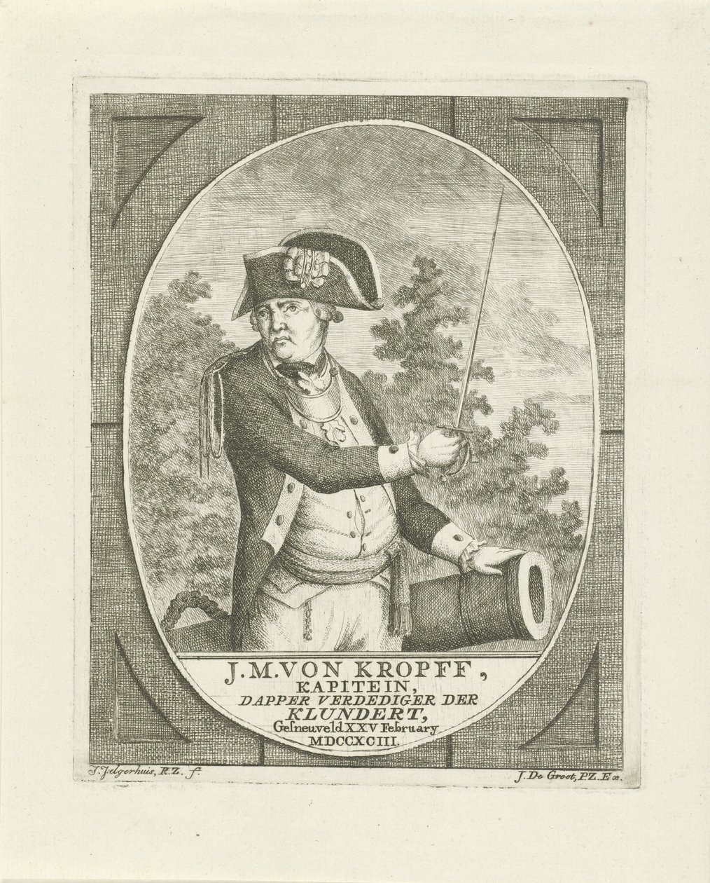 Portrait of Joachim Maurits von Kropff by Johannes Jelgerhuis