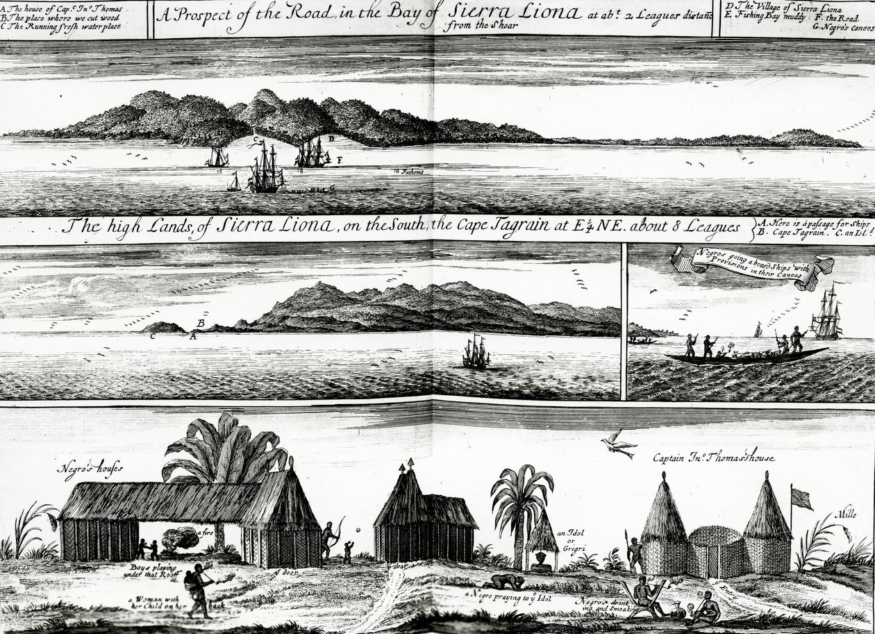 A Prospect of the Road in the Bay of Sierra Liona, an illustration from vol.5 of Awnsham and John Churchill