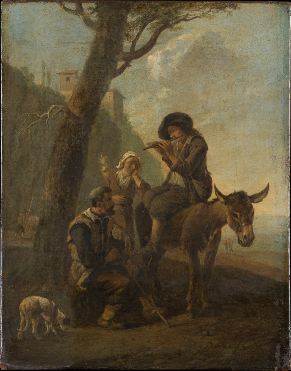 Roman Shepherd Family Resting Beneath a Tree by Johannes Lingelbach