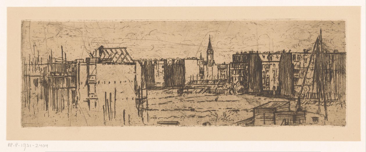 View of Amsterdam with houses under construction by Johannes Löhr