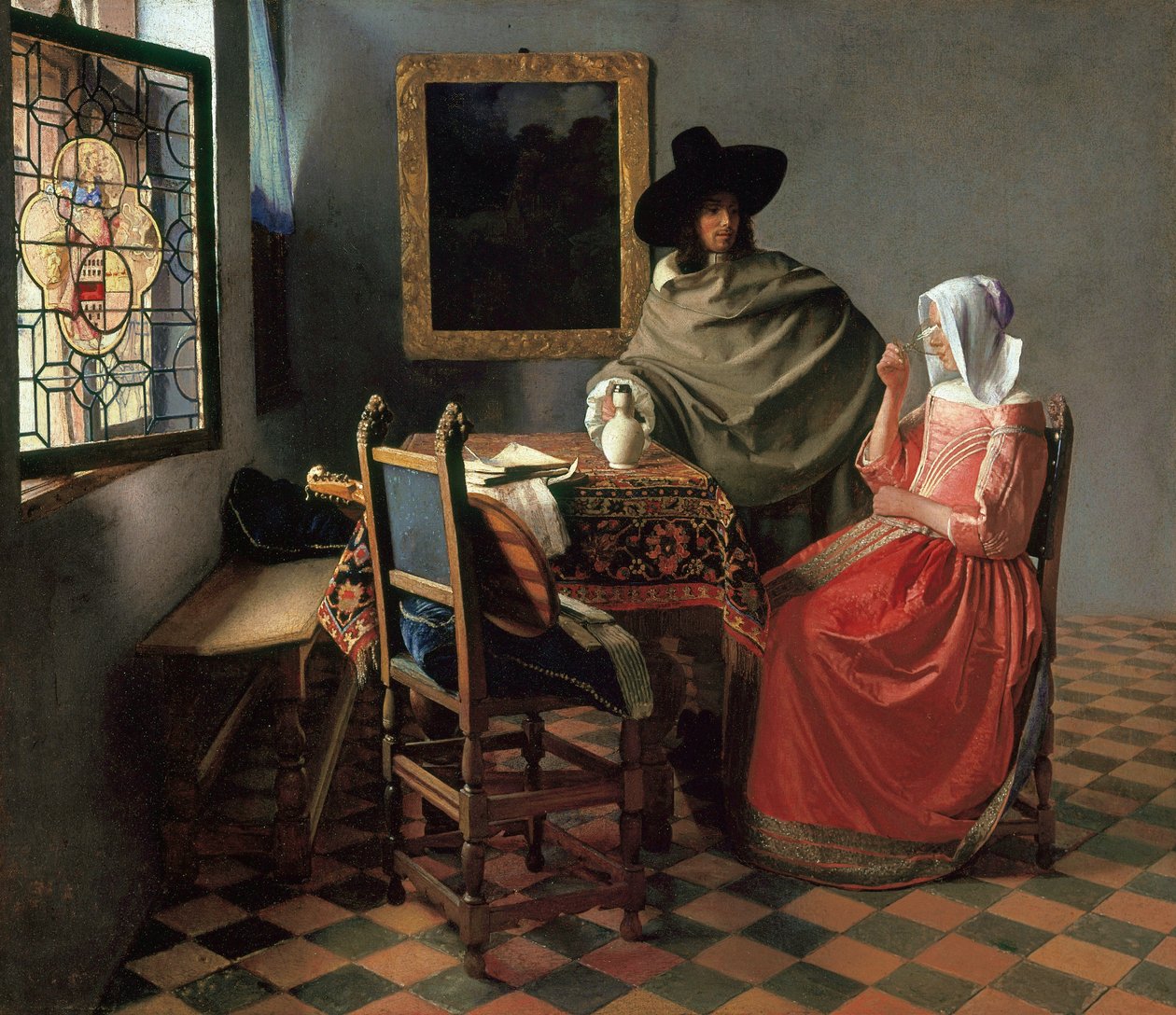 The Wine Glass by Johannes Vermeer