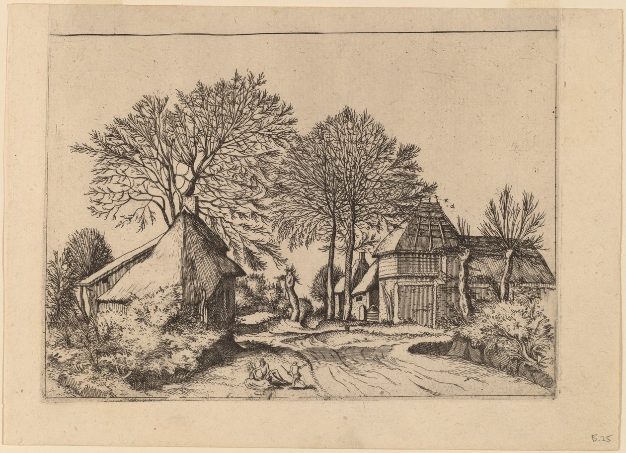 Road with Barn and Cottages by Johannes and Lucas van Doetechum after Master of the Small Landscapes