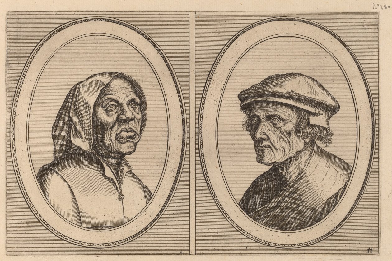 "Baef Schol-becx" and "Spruyt Vroegh-bedorven" by Johannes and Lucas van Doetechum after Pieter Bruegel the Elder
