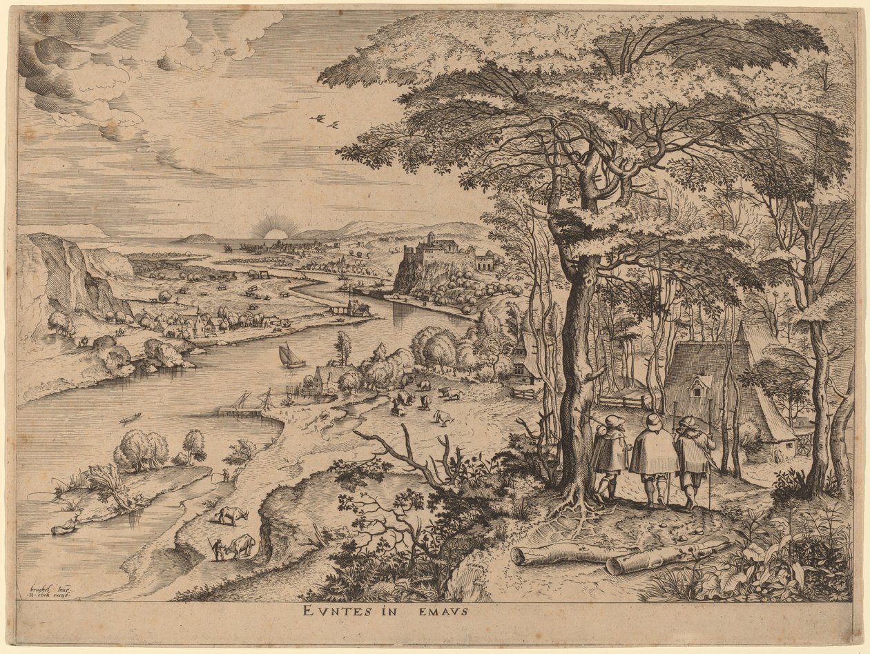 The Pilgrims to Emmaus by Johannes and Lucas van Doetechum after Pieter Bruegel the Elder