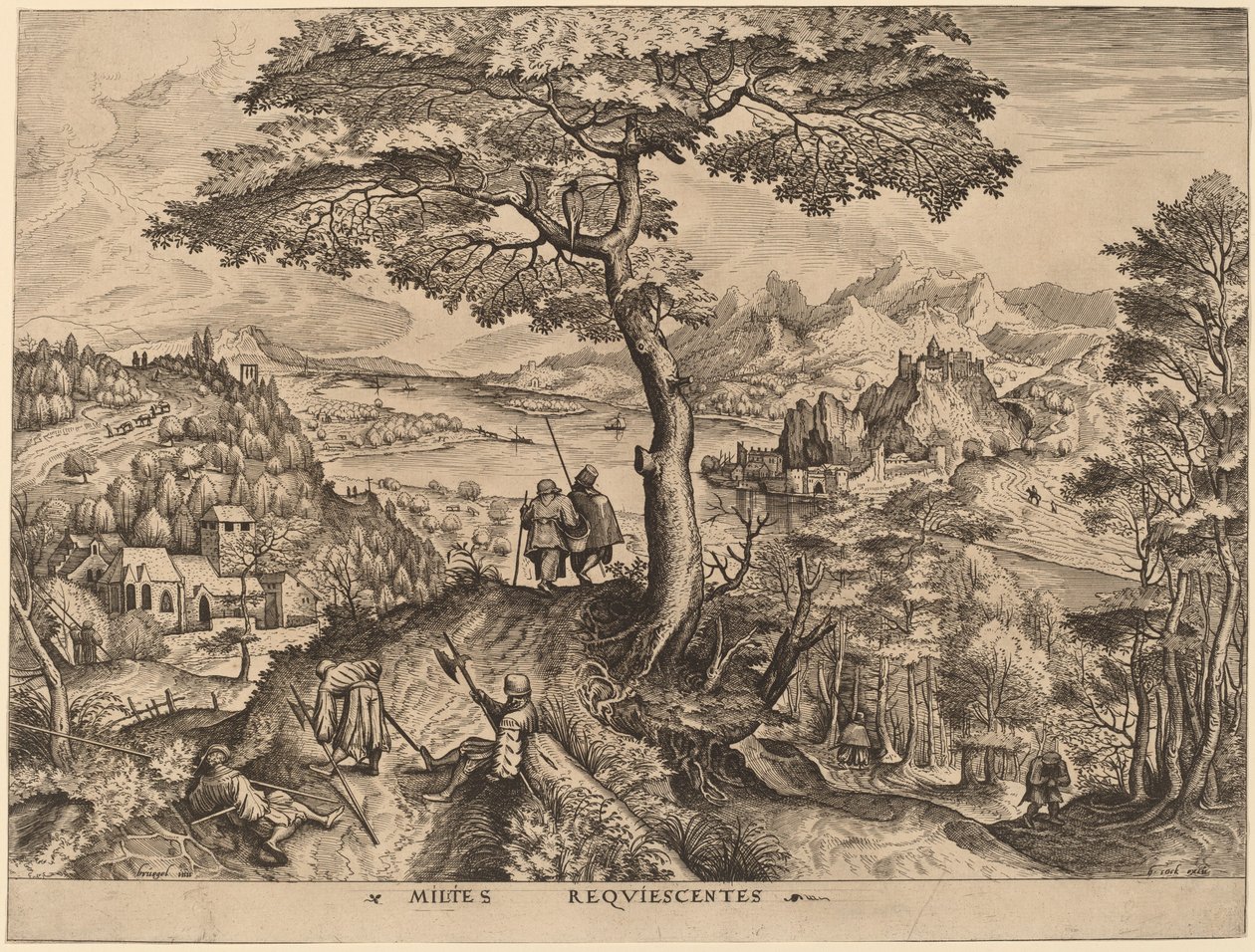 Soldiers at Rest by Johannes and Lucas van Doetechum after Pieter Bruegel the Elder