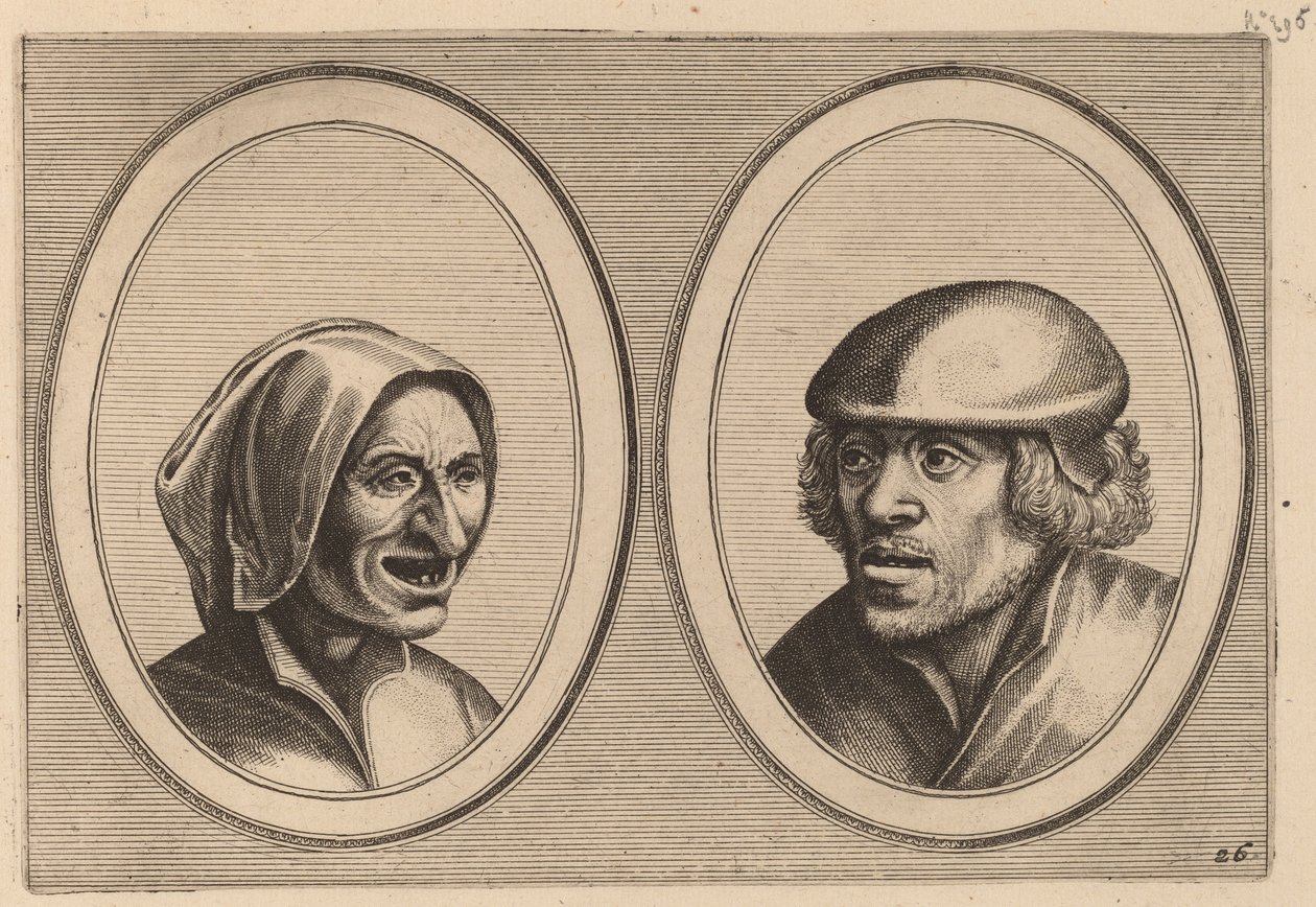 "Vrouw Verneem-al" and "Hans de Pluym-strijcker" by Johannes and Lucas van Doetechum after Pieter Bruegel the Elder