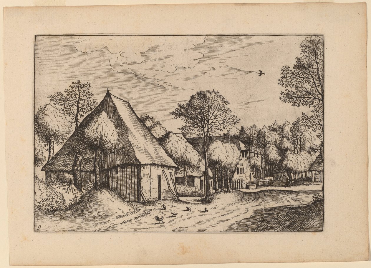 A Farmyard with a Draw Well by Johannes van Doetechum, the Elder and Lucas