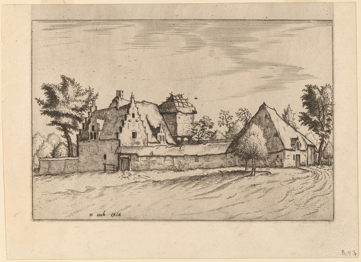 Farms in a Court by Johannes van Doetechum, the Elder and Lucas