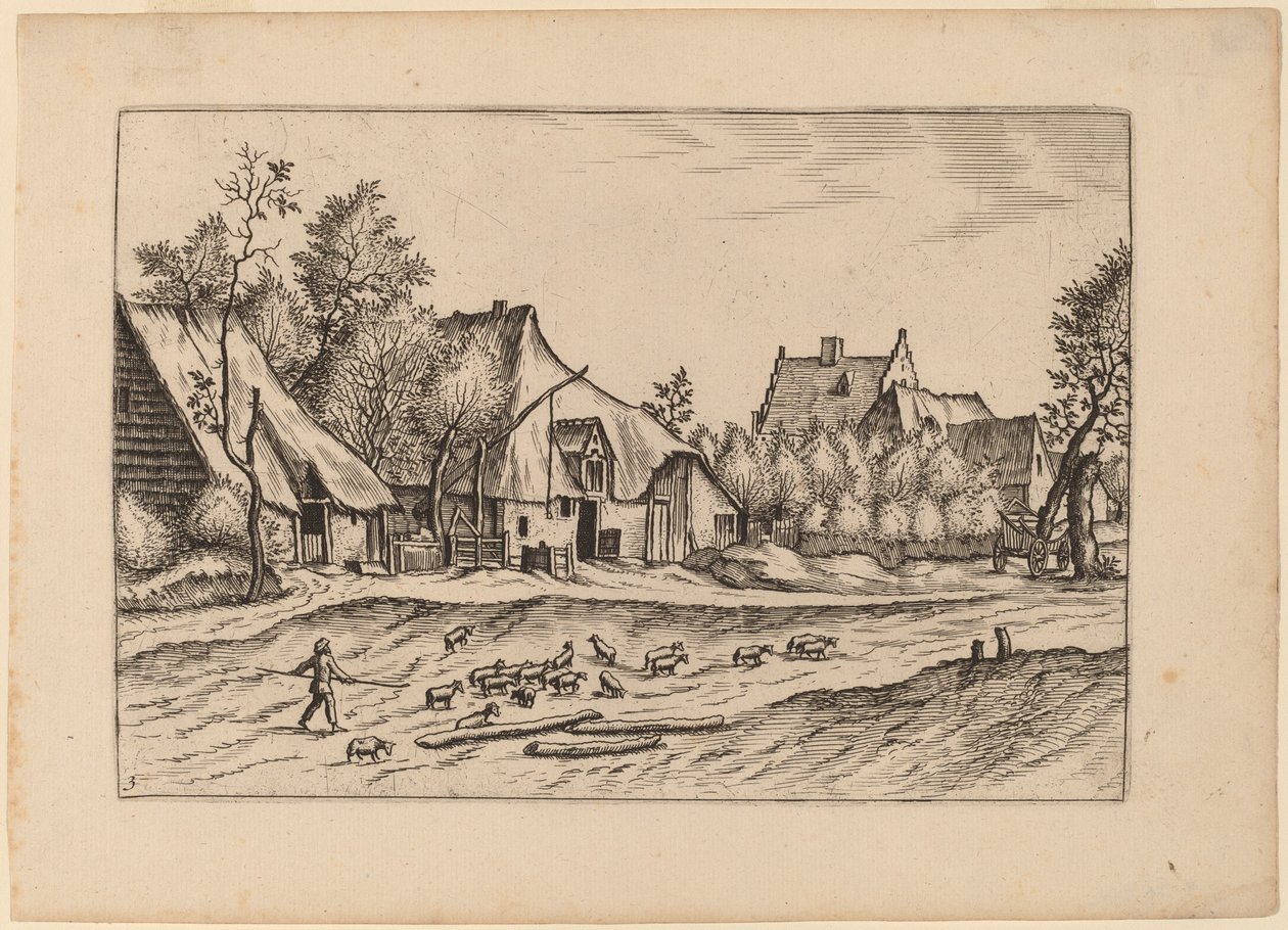 Farms in a Village by Johannes van Doetechum, the Elder and Lucas