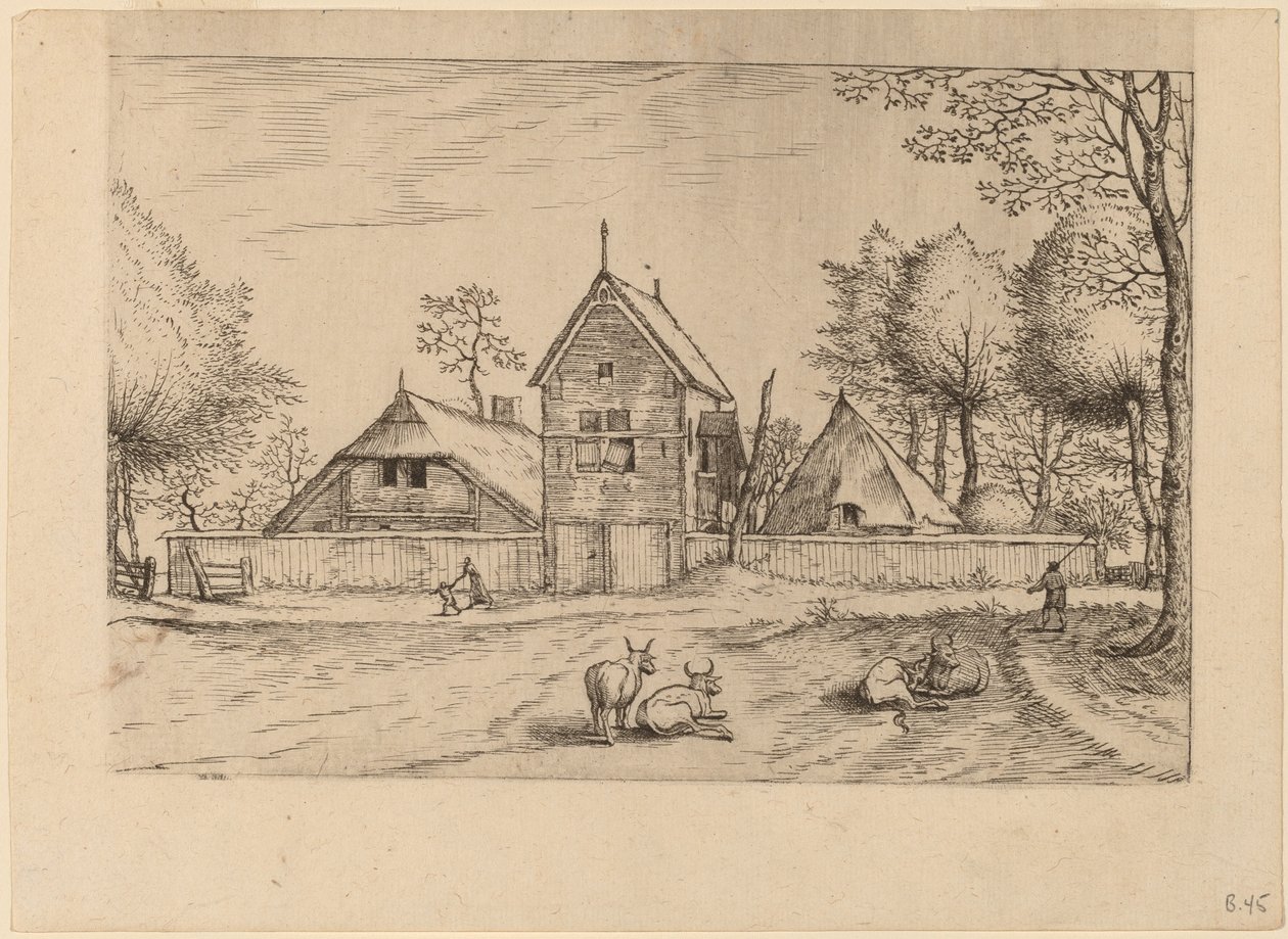Farmstead by Johannes van Doetechum, the Elder and Lucas