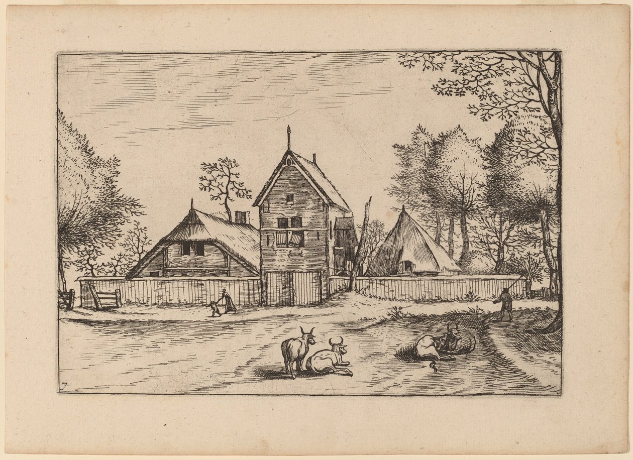 Farmstead by Johannes van Doetechum, the Elder and Lucas
