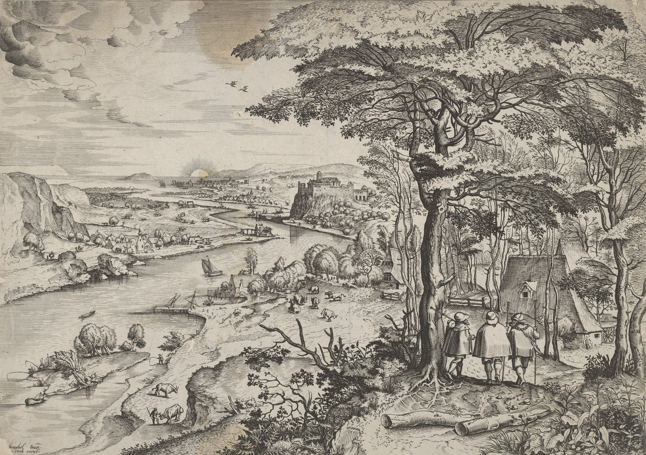 Euntes in Emaus (Landscape with Pilgrims at Emmaus) by Johannes and Lucas van Doetecum