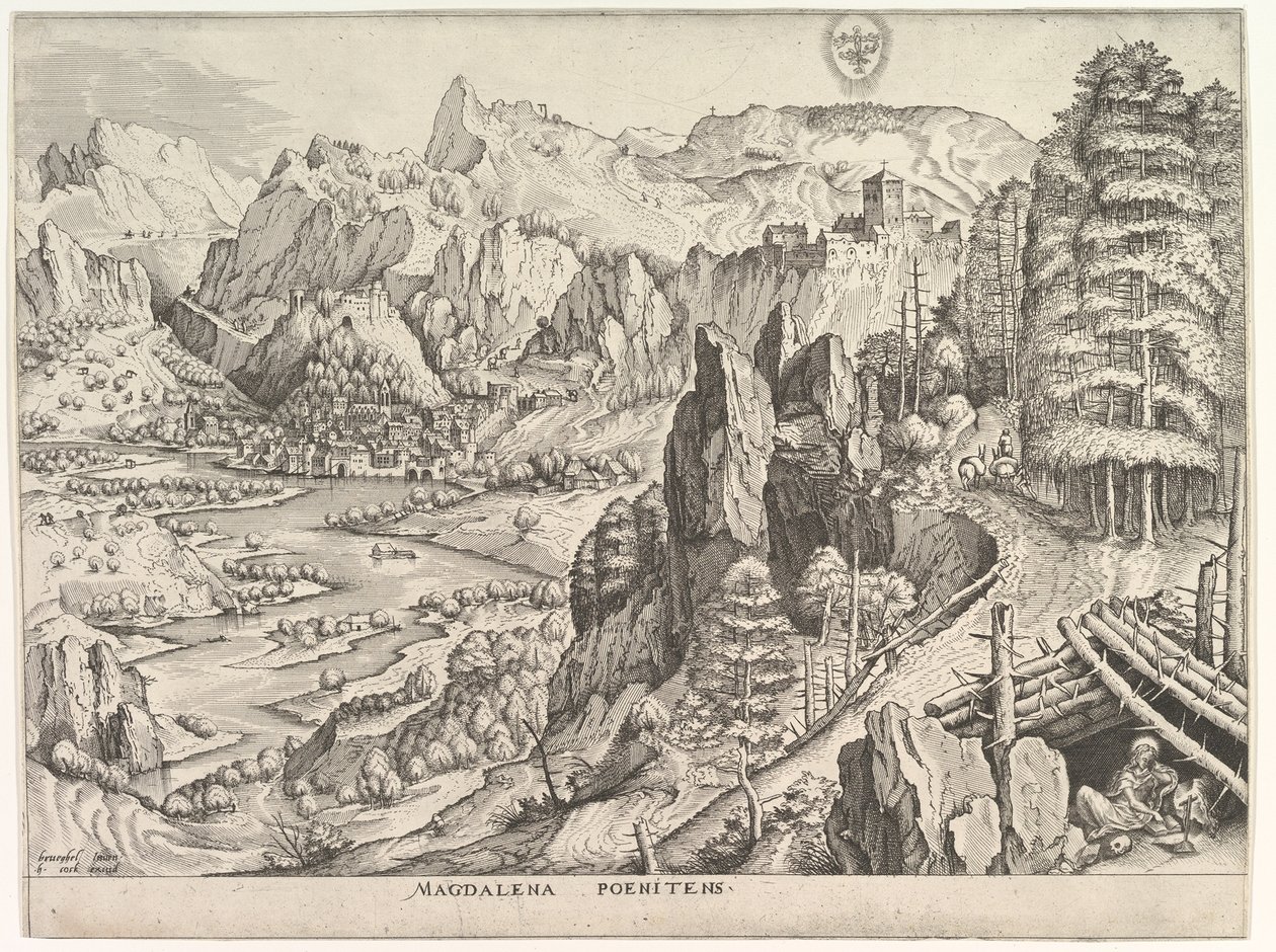 The Penitent Magdalene Magdalena Poenitens from The Large Landscapes, ca. 1555-56 by Johannes van Doetecum I