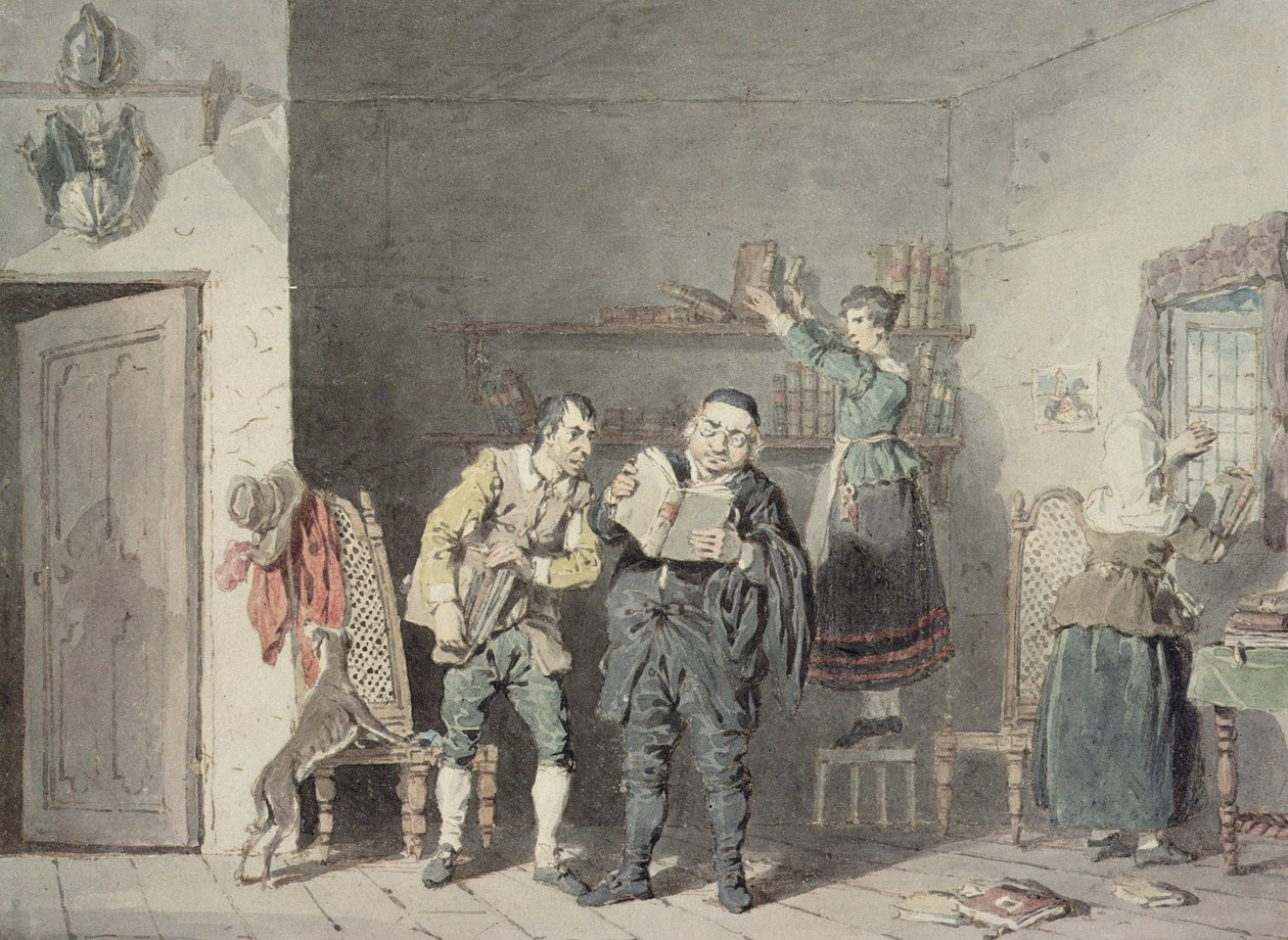 The Priest and the Barber, with Don Quixote