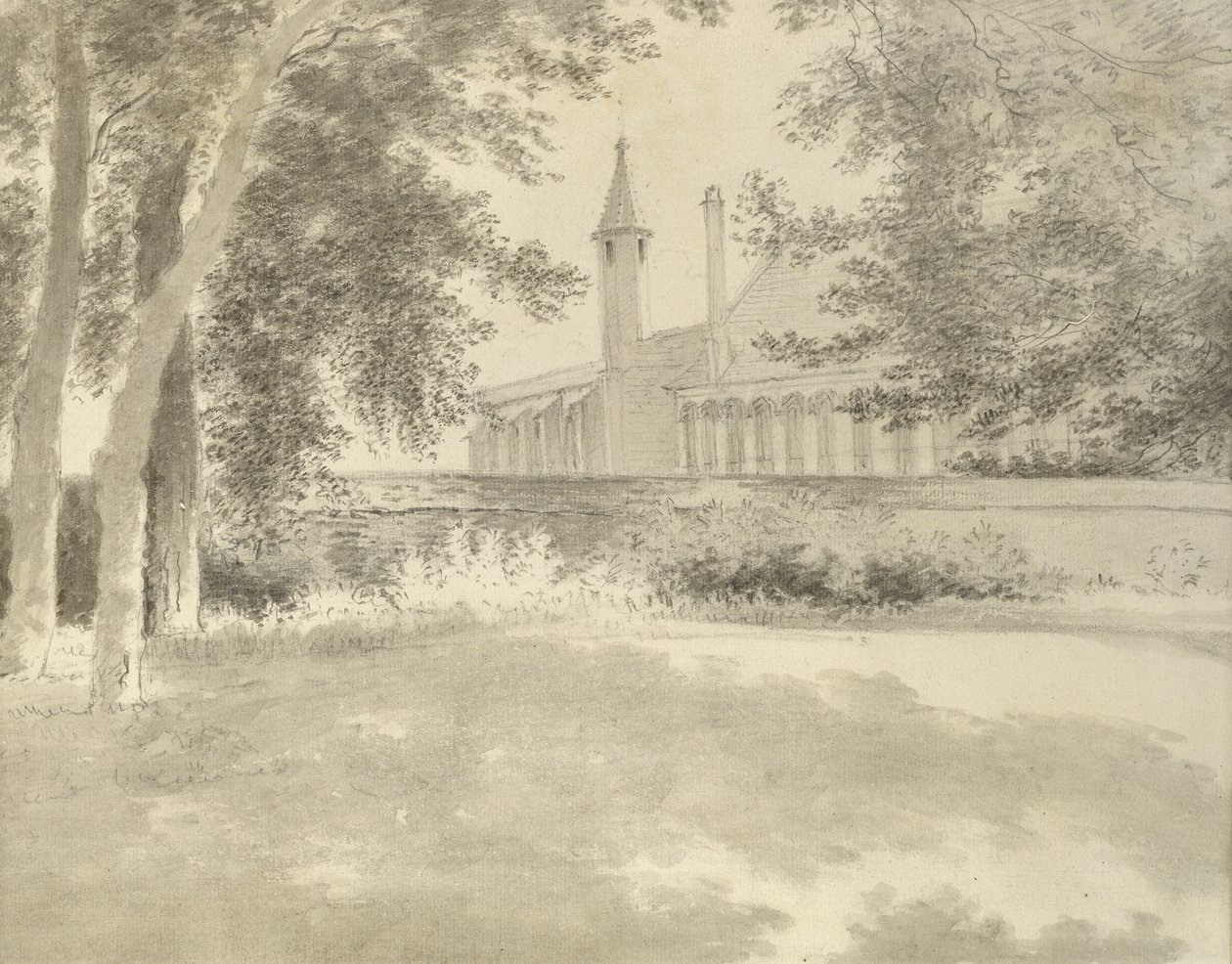 Balliol Chapel and Library from the Grove, 2 August 1783 by John Baptist Malchair