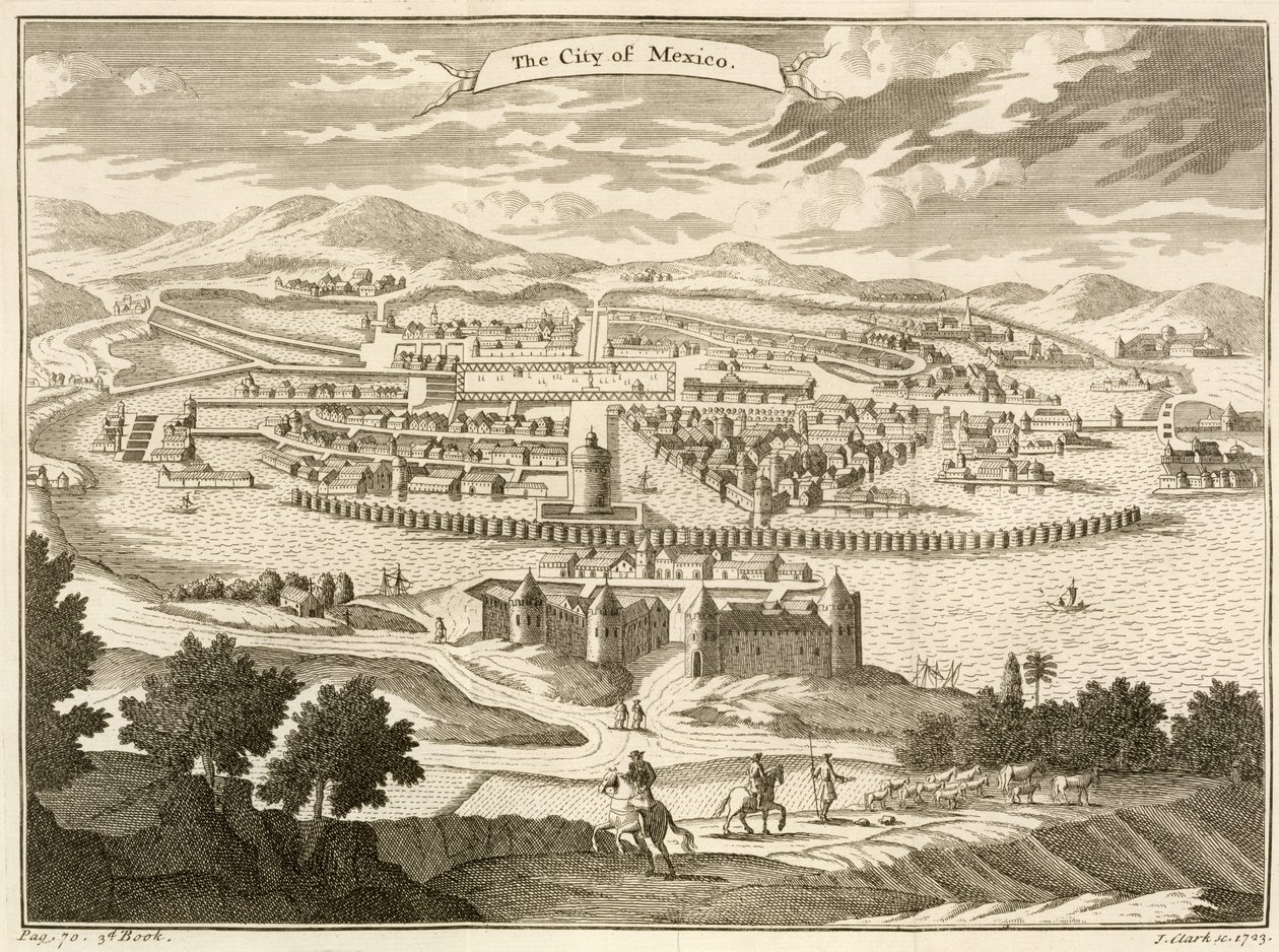 The City of Mexico, 1723 by John Heaviside Clark