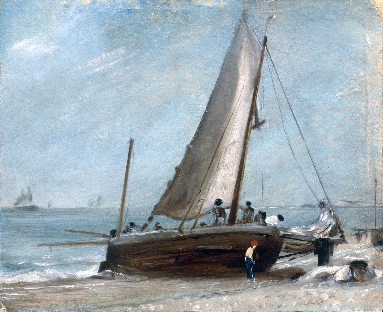 Brighton Beach with Fishing Boats and Crew by John Constable