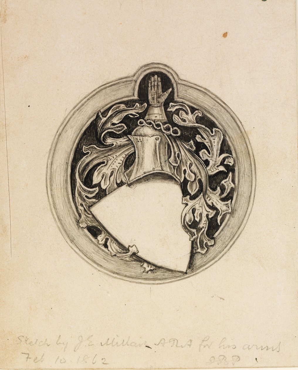 Sketch for the Millais Coat of Arms, 1862 by John Everett Millais