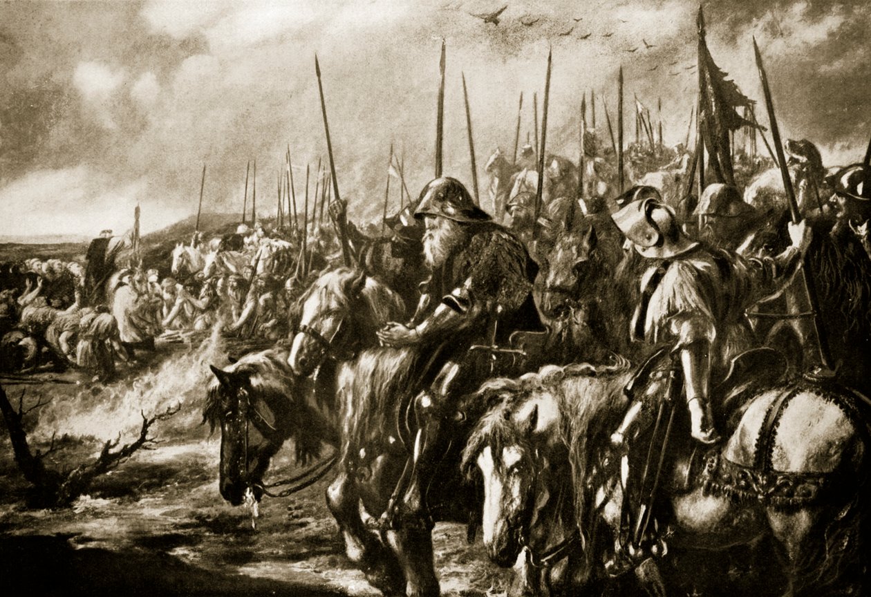 The morning of the Battle of Agincourt, 1415 by John Gilbert